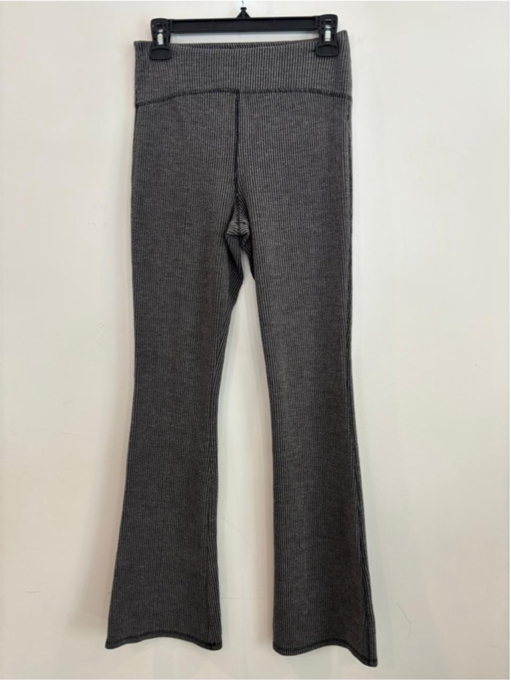 Wild Fable Grey Striped Ribbed Flare Knit Pants High Waisted Bell Bottom S #S05